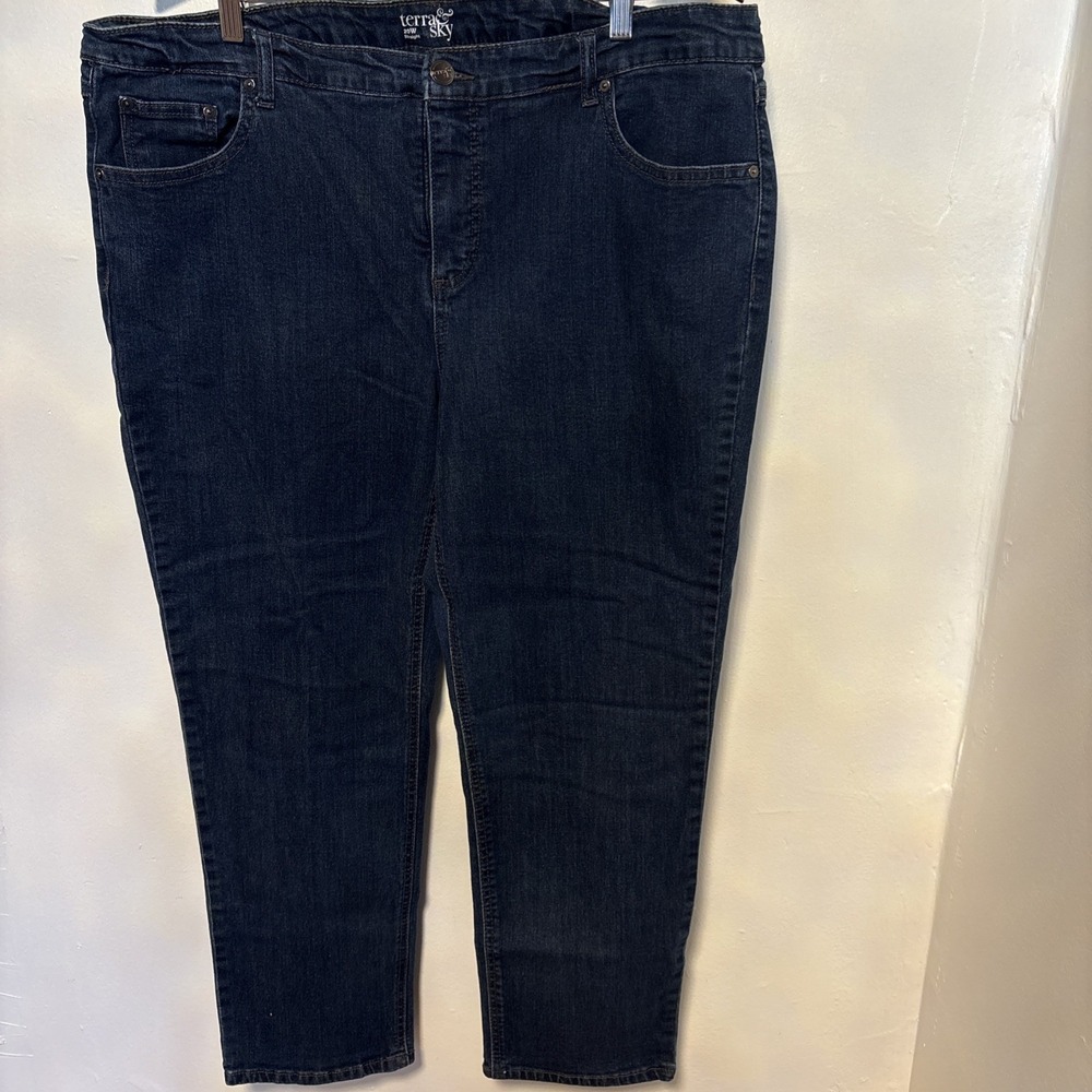 Terra & Sky Skinny High Rise Stretch Pockets Women's Jeans Blue‎ Denim